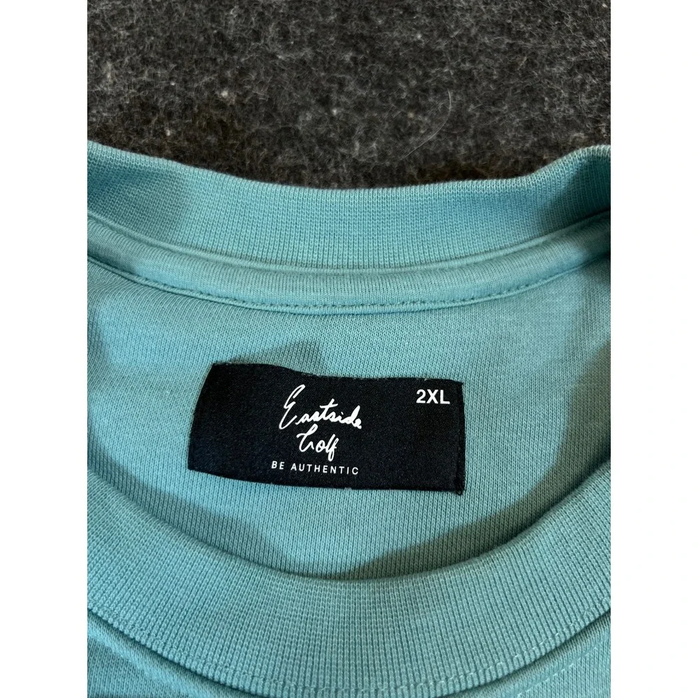Eastside Golf Sweatshirt Mens 2XL Blue All Over Script Logo Crewneck Pullover